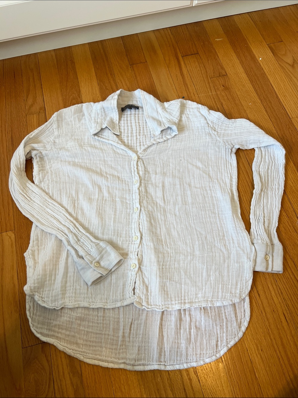 Michael Stars Gauze Button Down, White, L